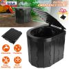 Portable Foldable Emergency Toilet Porta Potty For Car Travel Camping Boating Hiking Emergencies Outside Cleanable with Lid Carry Bag Garbage Bags