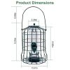 Outdoor Wild Bird Feeder Squirrel-Proof Chew-Proof Metal Hanging Seed Feeder With 4 Feeding Ports For Small Songbirds