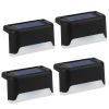 Solar Powered Led Outdoor Lights Ip55 Waterproof Dusk To Dawn Sensor Fence Lamps For Stairs Yard Railing Gardening