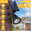 Solar Spotlight 2Pcs Outdoor Waterproof Dusk To Dawn Light Wall Path Lawn Garden Lamp