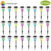 Solar Garden Lights 24Packs Ip44 Waterproof Outdoor Pathway Lights Color Changing Landscape Lamps 10Hrs Lawn Lighting Driveway Walkway