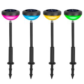 Solar Color Changing Ornamental Light 4Packs Landscape Stake Light For Yard Patio Lawn Pathway Garden