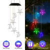Solar Moon & Star 7 Color Changing Outside Wind Chimes 2Pack Ipx4 Waterproof Outdoor Garden Yard Decor Porch