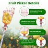 2-In-1 Pole Saw & Fruit Picker With 1.3-9.6Ft Extendable Stainless Steel Pole Manual Tree Pruner With 65Mn Steel Blade Fruit Picking Basket