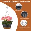 Hanging Planter With Drainage Holes Removable Self-Watering Tray 4Pcs 9.64In Diameter Plastic Hanging Flower Plant Pots For Indoor Outdoor
