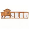 Large Chicken Coop With Run Nest Box And Removable Tray, Hen House For 4-6 Chickens, Outdoor Weatherproof