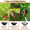 Cordless Grass Trimmer With Wheels 2Pcs 3.0Ah Batteries Rechargeable 3 Types Of Blades Head Angle Adjustable Lightweight