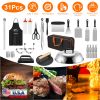 Griddle Accessories Kit Flat Top Grill Accessories 31Pcs Camp Chef With Spatulas Griddle Press Basting Cover Spice Shakers Vegetable Forks
