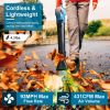 Cordless Leaf Blower 93Mph 431Cfm Battery Powered Leaf Blower 6 Variable Speeds 2 Rechargeable Batteries Yard Garden Garage driveway