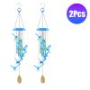Solar Hummingbird Wind Chime With Aluminum Tubes 7 Color Changing Wind Chime For Outside Ip44 Waterproof Outdoor Garden Yard Decor