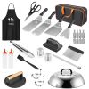 Griddle Accessories Kit Flat Top Grill Accessories 31Pcs Camp Chef With Spatulas Griddle Press Basting Cover Spice Shakers Vegetable Forks