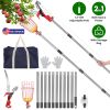 2-In-1 Pole Saw & Fruit Picker With 1.3-13Ft Extendable Stainless Steel Pole Manual Tree Pruner With 65Mn Steel Blade Storage Basket Bag