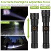 Tactical Led Flashlight Zoomable Rechargeable Search Light Torch 50000Lm 5Modes Night Light For Night Walking Adventures