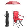 Camping Chair Lightweight Foldable Outdoor Chair With Cup Holder Detachable Sun Canopy Carrying Bag 330Lbs Max Load Backyard Garden Garages