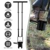 Gardening Bulb Transplanter Long Handle Tool 5 In 1 with Gloves Brush Serrated Base Dual Pedal Digging Holes To Plant Spring Flowers & Plants