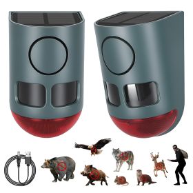 2Pack 3-In-1 Ultrasonic Solar Animal Repeller Motion Activated Animal Repellent With Ultrasonic Sound Alarm Strobe Light 4 Modes Ip55 Waterproof