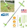 Weed Puller Twister Stand Up Root Removal Hand Tool 3 Claws Aluminum Grass Manual Remover 38.98In Long Handle W/ Foot Pedal
