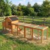 Large Chicken Coop With Run Nest Box And Removable Tray, Hen House For 4-6 Chickens, Outdoor Weatherproof