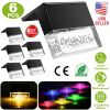 6Pcs Solar Powered Deck Lights Outdoor Acrylic Bubbles Decorative Step Fence Lamp Ip55 Waterproof Warm White/Color Changing Night Lights For Patio Gar