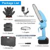 Mini Chainsaw Portable Handheld Cordless Small Chain Saw Battery Powered With 2Pcs 1200Mah Rechargeable Batteries 8In Chains Gloves Goggles