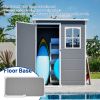 Resin Outdoor Storage Shed 5X3Ft with Floor Lockable Garden Shed With Window Sloped Roof Weather-Resistant Tool Shed For Garden Tools, Supplies, ETC.