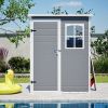 Resin Outdoor Storage Shed 5X3Ft with Floor Lockable Garden Shed With Window Sloped Roof Weather-Resistant Tool Shed For Garden Tools, Supplies, ETC.