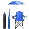 Camping Chair Lightweight Foldable Outdoor Chair With Cup Holder Detachable Sun Canopy Carrying Bag 330Lbs Max Load Backyard Garden Garages