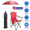 Camping Chair Lightweight Foldable Outdoor Chair With Cup Holder Detachable Sun Canopy Carrying Bag 330Lbs Max Load Backyard Garden Garages