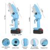 Mini Chainsaw Portable Handheld Cordless Small Chain Saw Battery Powered With 2Pcs 2200Mah Rechargeable Batteries 4In/6In Chains For Pruning