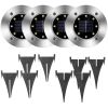 Solar Ground Light Waterproof Buried In-Ground Path Deck Lawn Patio Light 4Led
