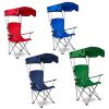 Foldable Canopy Chair Sun Protection 330Lbs Load Folding Seat Cup Holder Camping Backyard Gardening Poolside Travel Picnic