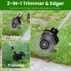 21V Rechargeable Weed Eater Edger String Trimmer Grass Mower Bush Cutter with 16800Rpm 2X 3000Mah Batteries 3.6-4.6Ft Length 90° Rotatable Angle
