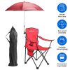 Camping Chair Lightweight Foldable Outdoor Chair With Cup Holder Detachable Sun Canopy Carrying Bag 330Lbs Max Load Backyard Garden Garages