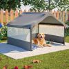 Extra Large Outdoor Dog House Tent 4'X4'X3' Breathable Outdoor Enclosure With 3-Sided Roll-Up Mesh Windows Ground Stakes Storage Bag For Critters