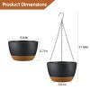 Hanging Planter With Drainage Holes Removable Self-Watering Tray 4Pcs 9.64In Diameter Plastic Hanging Flower Plant Pots For Indoor Outdoor