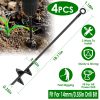 Heavy Duty Ground Auger Stakes 4 Pack 2.76In Wide Spiral Drill Bits Hole Digging Drill Shaft Farm Vegetable Flower Planting Gardening Planter Digger