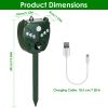 Ultrasonic Solar Animal Repeller Outdoor Mole Snake Squirrel Mouse Chaser Waterproof Bird Deer Dog Cat Deterrent With 5 Gears For Farm Garden Yard