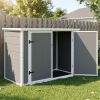Resin Outdoor Horizontal Storage Shed With Hydraulic Lid & Ramp Lockable Cabinet 4.6X2.4 Ft Garden Tools Firewood Outdoor Supplies & Pet Products