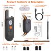 Dog Training Collar Ip65 984Ft Waterproof Pet Beep Vibration Electric Shock Collar 3 Channels Rechargeable Transmitter Receiver Trainer With Recording