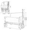 Folding Wagon Cart With Bench Seat 3-In-1 Includes 1 Ice Pack, 500Lbs Heavy-Duty Utility Wagon, 180L Capacity All-Terrain Wheels