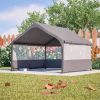 Extra Large Outdoor Dog House Tent 4'X4'X3' Breathable Outdoor Enclosure With 3-Sided Roll-Up Mesh Windows Ground Stakes Storage Bag For Critters