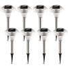 Solar Garden Lights Waterproof Outdoor 8Pcs Pathway Lights Color Changing Landscape Lamps 10Hrs Lawn Lighting Yard Driveway Walkway Garden