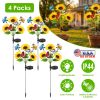 Solar Sunflower Lights Outdoor Waterproof Warm White Lights With 2 Lighting Modes Ip44 Decorative Solar Flower Lights For Yard Patio Porch Garden