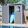 Resin Outdoor Storage Shed 5X3Ft with Floor Lockable Garden Shed With Window Sloped Roof Weather-Resistant Tool Shed For Garden Tools, Supplies, ETC.