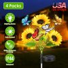 Solar Sunflower Lights Outdoor Waterproof Warm White Lights With 2 Lighting Modes Ip44 Decorative Solar Flower Lights For Yard Patio Porch Garden