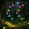 Solar Dragonfly Wind Chime 7 Color Changing Wind Chime For Outside Ipx4 Waterproof Outdoor Garden Yard Decor