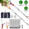 2-In-1 Pole Saw & Fruit Picker With 1.3-13Ft Extendable Stainless Steel Pole Manual Tree Pruner With 65Mn Steel Blade Storage Basket Bag