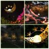 Solar Powered Moon Star Lamp Ip54 Waterproof Decorative Lamp Crackle Glass Globe Stake Iron Lights For Garden Lawn Yard Driveway