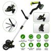 21V Rechargeable Weed Eater Edger String Trimmer Grass Mower Bush Cutter with 16800Rpm 2X 3000Mah Batteries 3.6-4.6Ft Length 90° Rotatable Angle