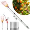 2-In-1 Pole Saw & Fruit Picker With 1.3-9.6Ft Extendable Stainless Steel Pole Manual Tree Pruner With 65Mn Steel Blade Fruit Picking Basket
